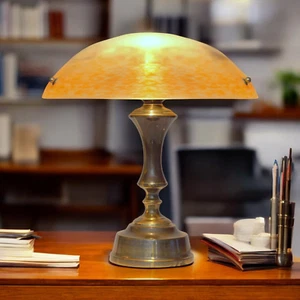 Godfather de Verre Type Déco Desk Lamp " Schönau " Brass Lamp Unique - Picture 1 of 20