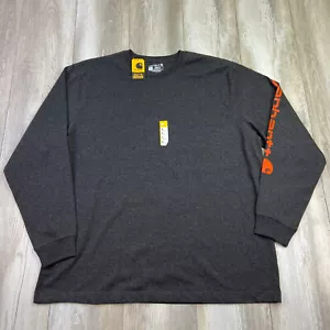 Carhartt Shirt Mens XL Gray Loose Fit Heavyweight Long-Sleeve Graphic Men NEW - Picture 1 of 12