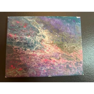Pintura abstracta única de acrílico de 8x10" sobre lienzo estirado - Art Deco fluido - Imagen 1 de 1