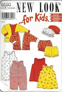 New Look 6880 Sewing Pattern ~ Romper Jumper Jacket Hat Infant Sizes 1/2-4 UNCUT - Picture 1 of 2