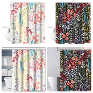 Cute Floral Shower Curtain Waterproof Bathroom Curtain Colorful Shower - Picture 1 of 14