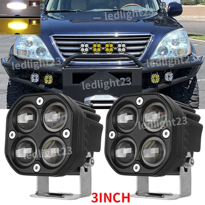 Led Work Light Bar 3" Yellow Spot Pods Offroad fit Motorcycle SUV Truck Boat 4x4 - Image 1 of 4