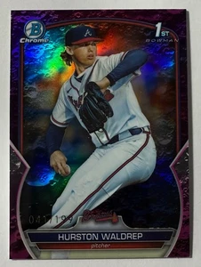 2023 Bowman Draft Chrome Hurston Waldrep rifrattore lunare fucsia 1° 041/199 - Foto 1 di 2
