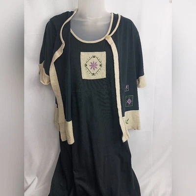 Vestido Largo ERIKA STUDIO Iglesia Madura Vintage Negro Crema Bordado Detalles M Foto 1 de 4