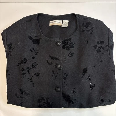 Chaqueta Mujer Alfred Dunner Talla Grande 20 W Negro Blazer Cuentas Brillante Elegante Foto 1 de 4