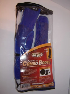 Botas deportivas y campanas protectoras para caballos combinación 1 - ventiladas - azul real - medianas Foto 1 de 4