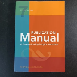 New Publication Manual Of The American Psychological Association (7th Edition) - Foto 1 di 4