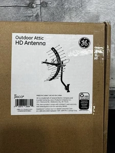 GE Outdoor Attic HDTV Antenna, 70-miles Range, VHF UHF 1080P 4K, Black - 29884 - Picture 1 of 2