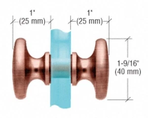 CRL Antique Brushed Copper Traditional Style Back-to-Back Shower Door Knobs - Picture 1 of 1
