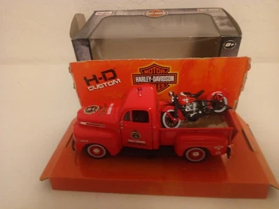1:24 1948 Ford F-1 Pickup & 1936 Harley Davidson Knucklehead Motorbike Maisto - Image 1 of 4