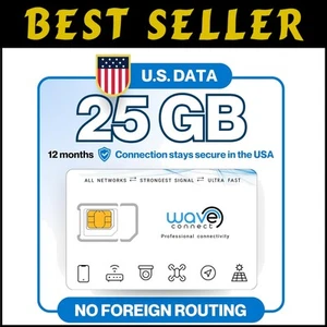 Year-Long 25GB Data SIM Card - Activates on First Use, Speedy Connectivity - Picture 1 of 10