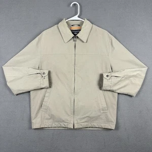 Dockers Stain Defender Jacket Mens Medium Tan Full Zip Collared Travel GUC - Picture 1 of 18