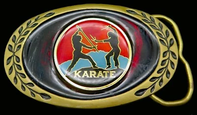 Karate Martial Arts Brass Vintage Belt Buckle - Image 1 of 4
