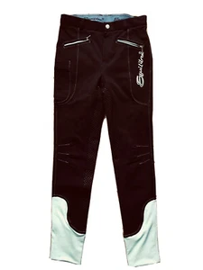 Kinder Vollbesatzreithose, Reithose, Schwarz/Lindgrün Gr.164 Equilibre NEU - Bild 1 von 4