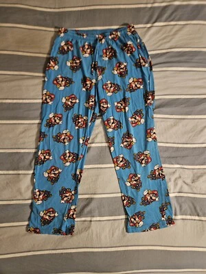 Nintendo Official Classic Super Mario Bros. 3 Blue Pajama Lounge Pants Size M - Image 1 of 4
