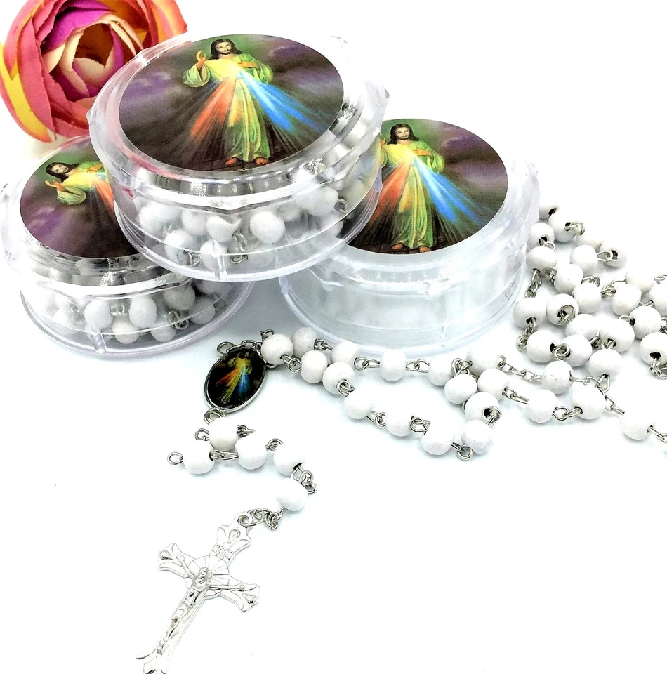 24 FIRST COMMUNION FAVORS CONFIRMATION ROSARIES RECUERDOS DE BAUTIZO/ NOVENARIO - Image 1 of 1