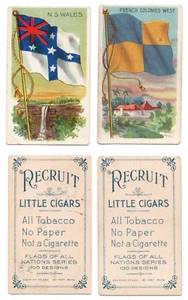 Tarjetas 1909 T59 'BANDERAS de todas las naciones' (2 dif) ~ N.S. GALES Y COLONIAS FRANCESAS OESTE - Imagen 1 de 3