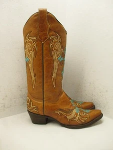 Stivali da cowboy Circle G da donna in pelle marrone stile L5104 taglia 7,5 M - Foto 1 di 12