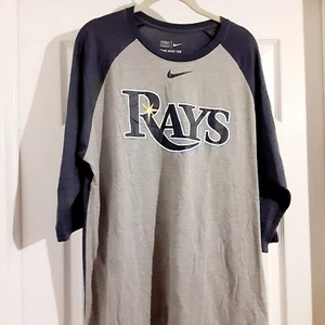 Nike Dri Fit Tampa Bay Rays Tshirt XL 3/4 Sleeve - Picture 1 of 5