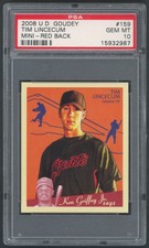 2008 Upper Deck Goudey Tim Lincecum PSA 10 GEM MINT Rookie Card Mini Red Back
