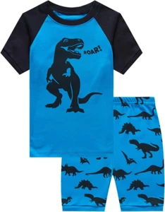 Boys Summer Pajamas Sets Short 100% Cotton Pjs - Picture 1 of 6