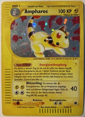 Pokemon Ampharos Deutsch HOLO 2/165 Expedition PLAYED - Bild 1 von 2
