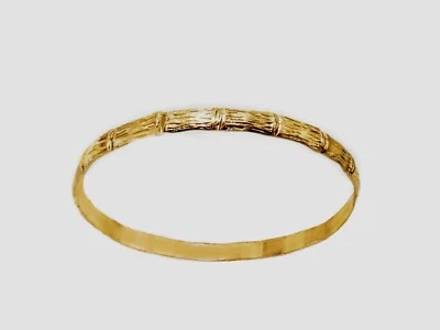 Brazalete brazalete de bambú rígido vintage unisex. Hecho a mano relleno de oro real 1/20 - 14K Foto 1 de 4