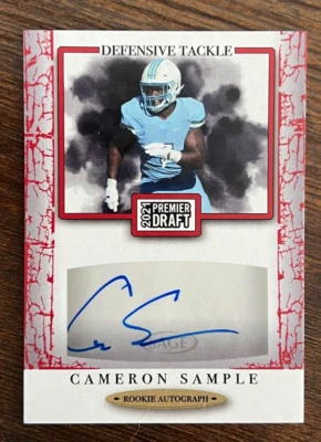 CAMERON SAMPLE 2021 SAGE RED BORDER AUTOGRAPH CINCINNATI BENGALS - Image 1 of 2