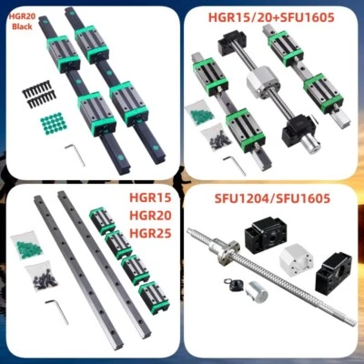 HGR15 HGR20 HGR25 Linear Guide Rail + SFU1605 SFU1204 Ball Screw Kit For CNC 3D - Image 1 of 4