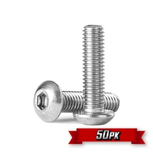 Vite con tappo a testa di bottone, 10-32 x 1-3/4", acciaio inox {50pz} - Foto 1 di 1