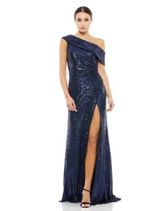 Ieena Mac Duggal 26550 Metallic One-Shoulder-Kleid Gr. 8 Navy - Bild 1 von 2