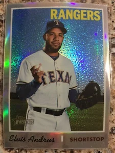 2019 Topps Heritage Elvis Andrus Chrome Refractor #303 #d 388/570 Texas Rangers - Picture 1 of 2