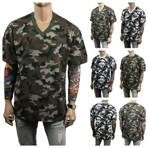 Herren T-Shirt Armee Militär Jagd Tarnmuster Hipster Freizeit T Rundhalsausschnitt & V-Ausschnitt S-5X - Bild 1 von 18