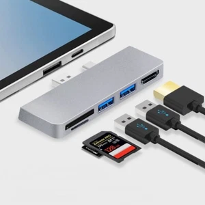 Für Surface Pro 7/7+ USB-C-Hub, 5-in-1 mit 4K-kompatiblem HDMI-Adapter und USB-C - Zdjęcie 1 z 11