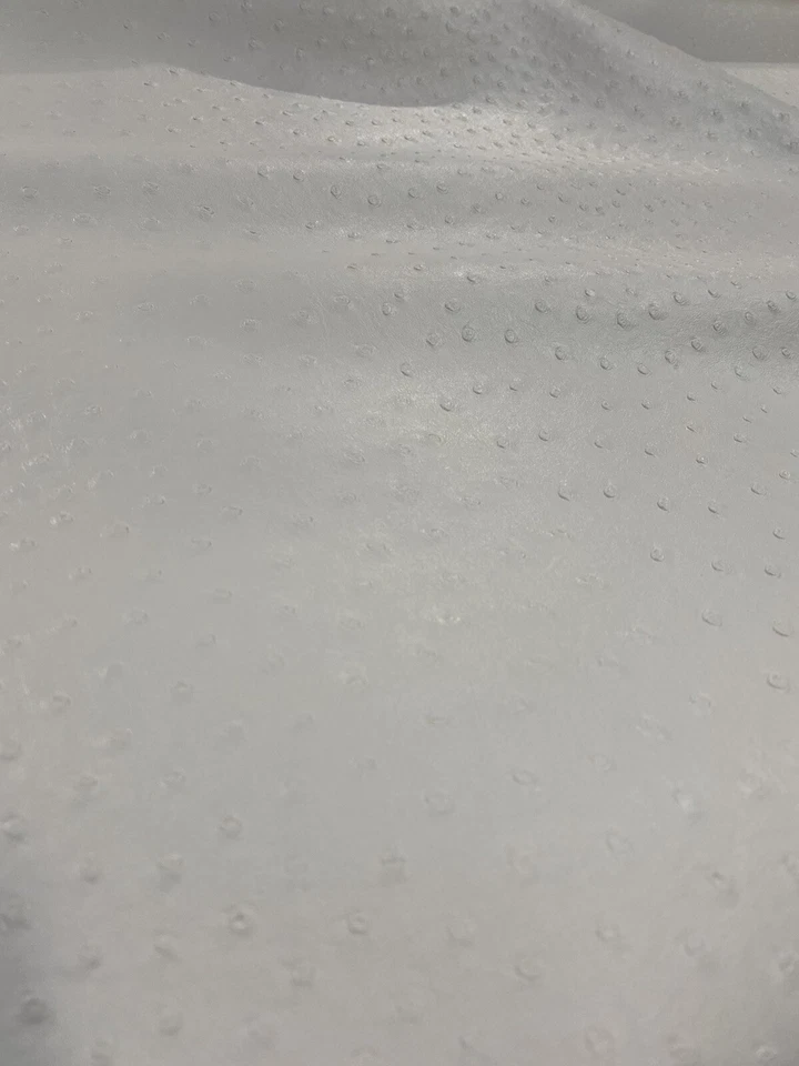 white ostrich faux vinyl Marine grade UV resistance waterproof Fabric - Image 1 of 2