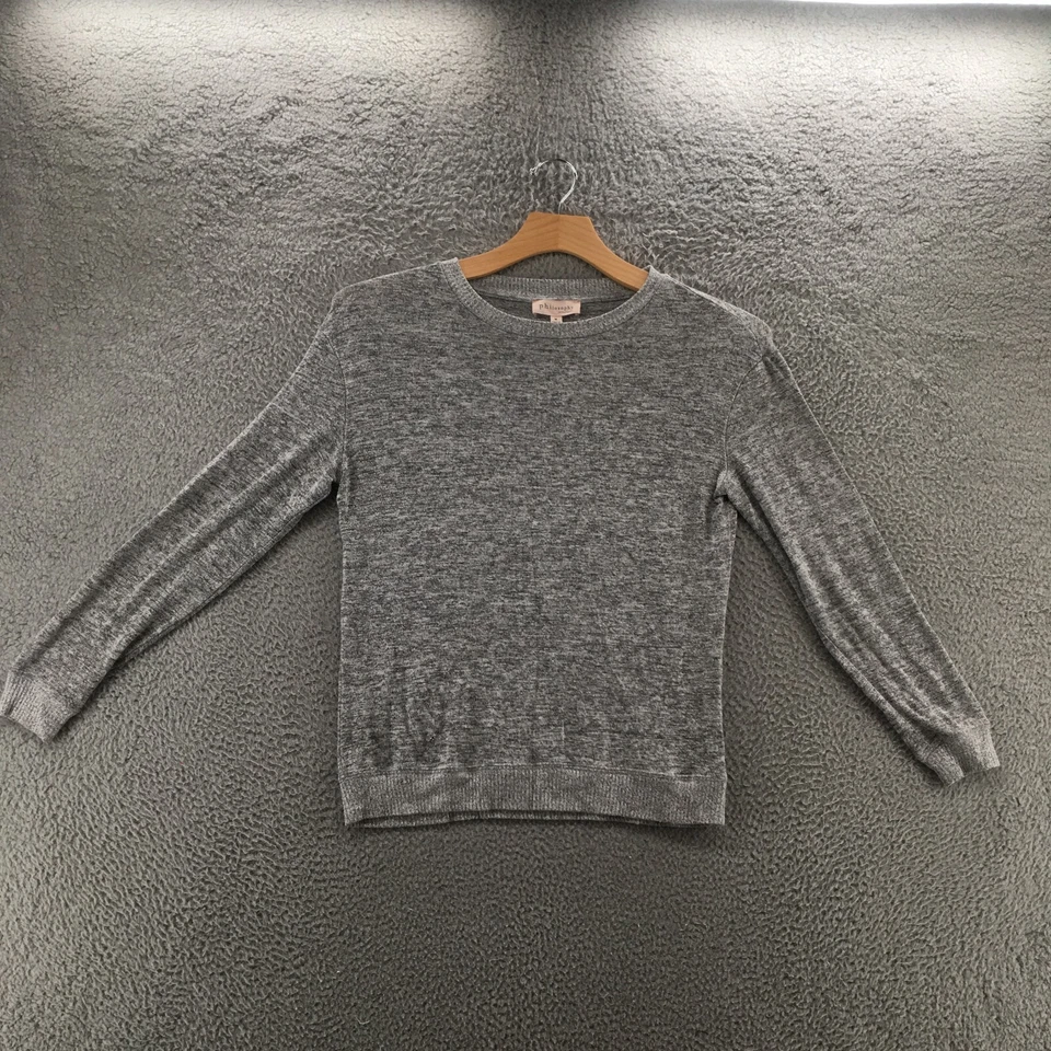 Philosophy Suéter Mujer M Gris Cuello Redondo Manga Larga Pullover Tejido Informal Foto 1 de 4