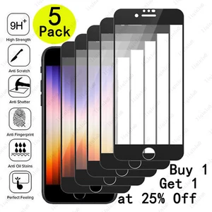 5X FULL COVER Tempered Glass Screen Protector For iPhone 11 12 13 Pro MAX Lot - Picture 1 of 39