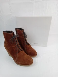 Laura Ashley Women's Boots Size 6 Cinnamon Wedge Heel Lace Up RRP £85 BNWT F2 - Picture 1 of 10