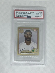 Marcus Rashford 2018 Panini World Cup Rookie Stickers Gold Card #590 PSA 8 - Picture 1 of 2