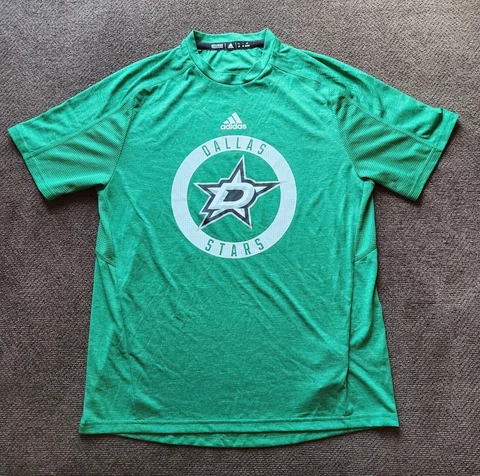 NHL Adidas DALLAS STARS Green Climalite Jersey Mens Tshirt Size Medium Cover