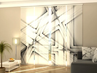 Foto-Schiebegardine Schwarz und Weiß, Flächenvorhang mit Motiv, Gardine auf Maß - Bild 1 von 4