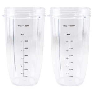 Paquete de 2 vasos colosales 32 oz compatible con NutriBullet 600W 900W NB-101B NB-101S - Imagen 1 de 5