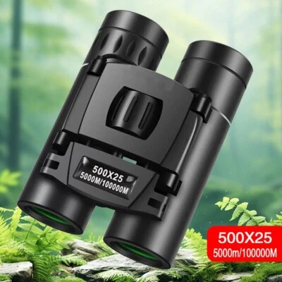 500x25 Portable HD Zoom Powerful Binoculars Long Range Folding Mini Telescope - Image 1 of 4