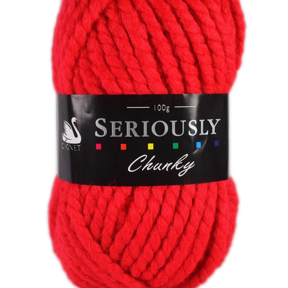 Cygnet Seriously Chunky Bright Red 1206 Super Chunky 100g