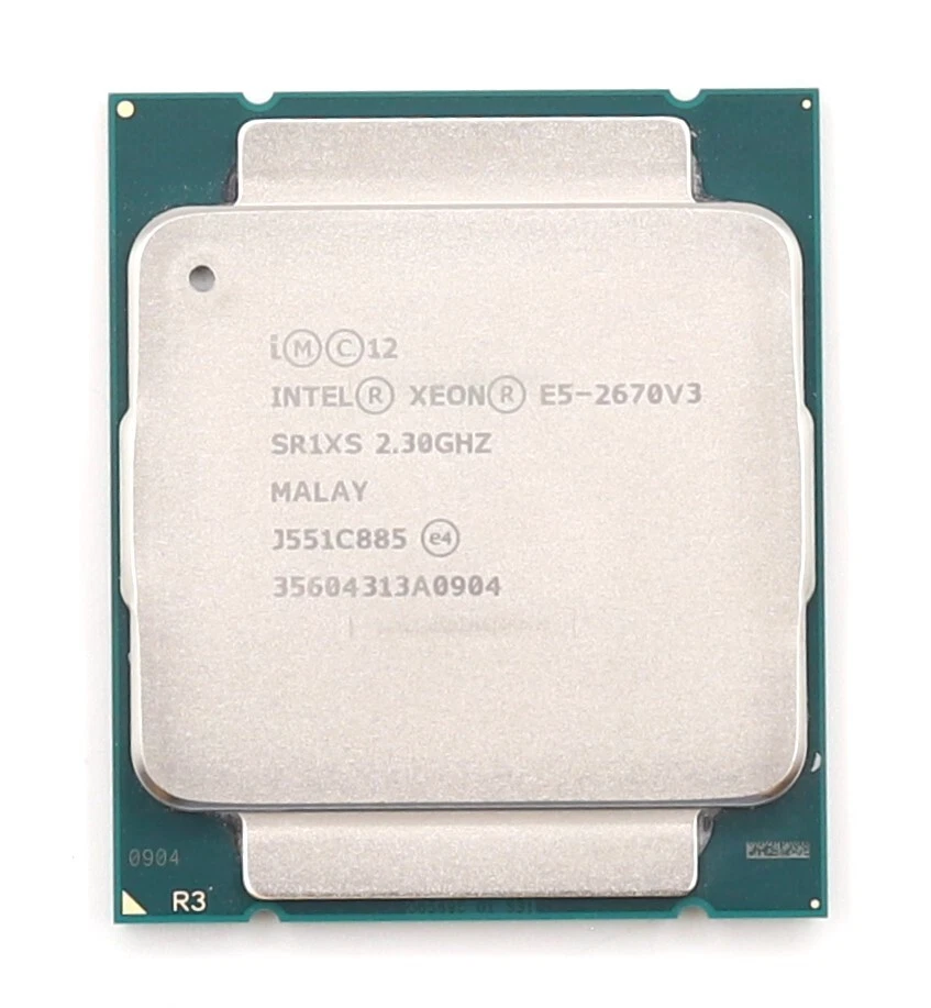Inetl Xeon E52670 V3 2.30GHZ 12-Core 30MB LGA 2011-3 Processor P/N: SR1XS Tested - Image 1 of 2