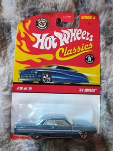 Coche sellado Hot Wheels Classics '64 Chevy Impala Spectraflame azul nuevo en paquete serie 4 - Imagen 1 de 5
