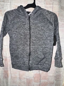 HEATHER GRAY Jacket Lined Jacket Zip Up Hoodie 2 POCKETS Med 8/10 - Picture 1 of 3