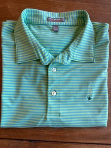 Peter Millar Mens XXL Summer Comfort Soft Performance Golf Cattail Green Blue - Picture 1 of 13