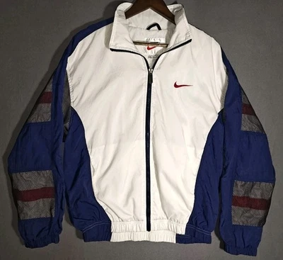 Винтажная мужская ветровка 90-х Nike Air Uptempo куртка с БОЛЬШИМ логотипом и надписью размер M - Изображение 1 из 4