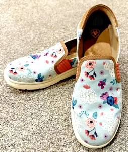 Zapatos sin cordones Ariat Cruiser para mujer 10B estampado floral de cactus de lona gamuza limitada - Imagen 1 de 9